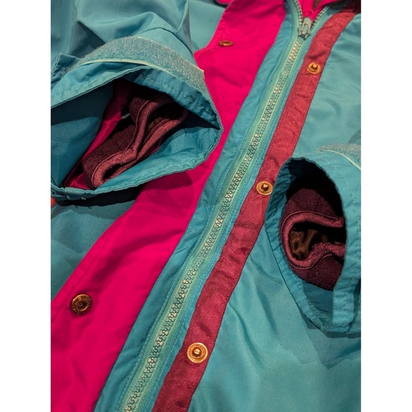 Vintage 90s Columbia Bugaboo 3-in-1 Interchange Ski Jacket Womens M Teal Purple - Picture 9 of 16